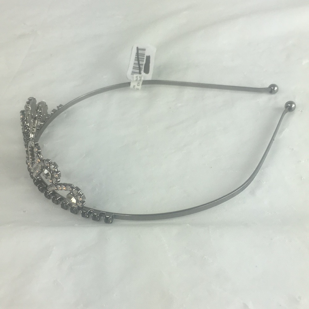 New Free people crystal crown tiara silver tone black and pink - Picture 4 of 5